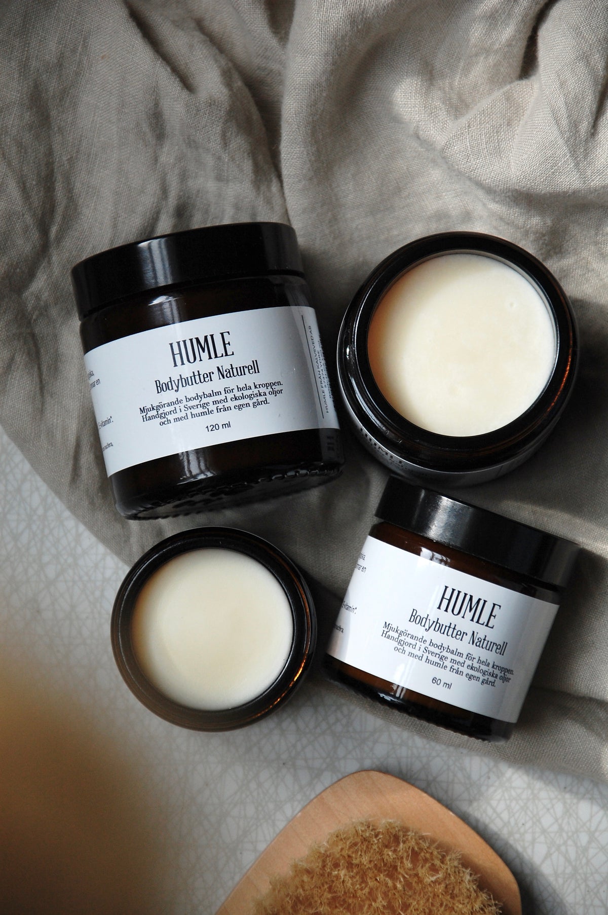 HUMLE Body Butter Naturell, öppna burkar ekologiskt doftfritt kroppssmör